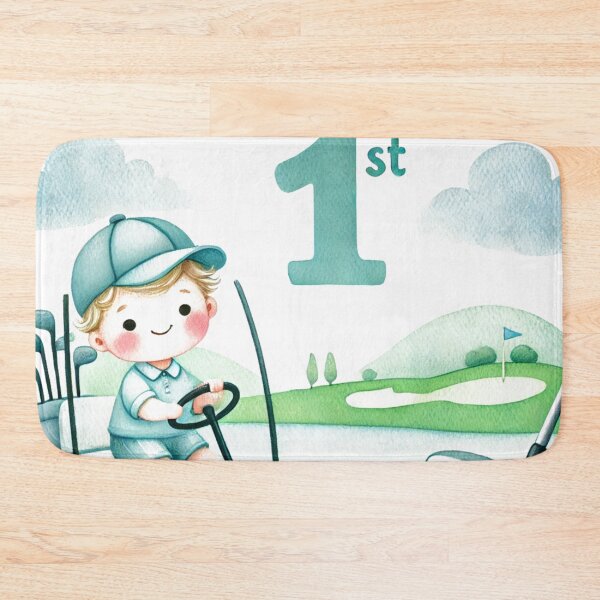 Item preview, 1st Birthday Cute Golfer Boy Watercolor designed and sold by Artbymonika.