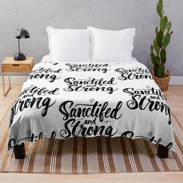 Item preview, Sanctified and Strong - Christian Faith Based Inspirational Typography Design designed and sold by Redblackman.
