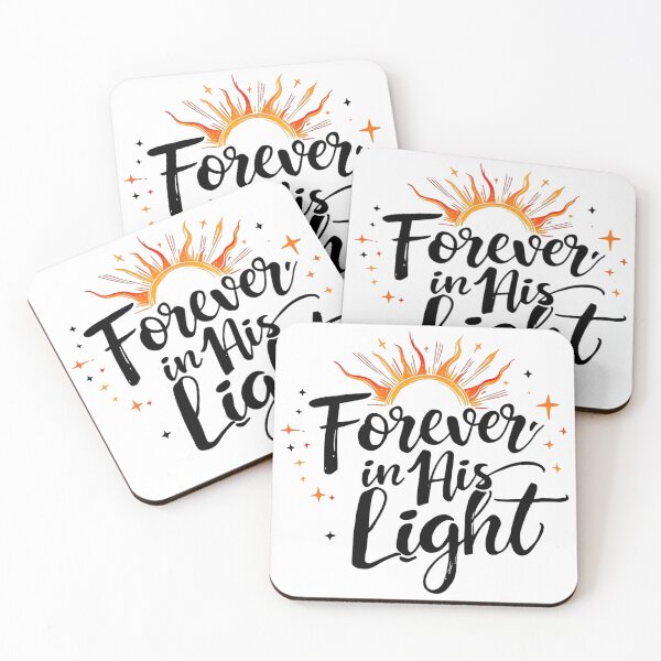 Item preview, Forever in His Light - Christian Faith Based Inspirational Typography Design designed and sold by Redblackman.