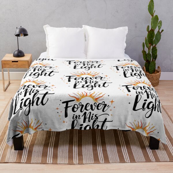 Item preview, Forever in His Light - Christian Faith Based Inspirational Typography Design designed and sold by Redblackman.