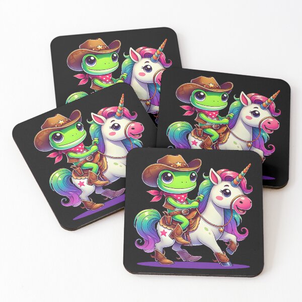 Item preview, Cowboy Frog Riding a Unicorn - Funny Whimsical Western designed and sold by Kawaii-n-Spice.