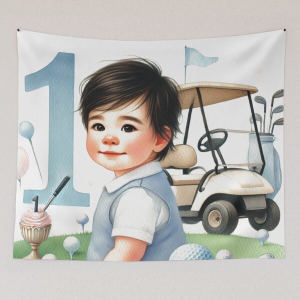 Item preview, 1st Birthday Golfer Boy Watercolor designed and sold by Monika Howarth.