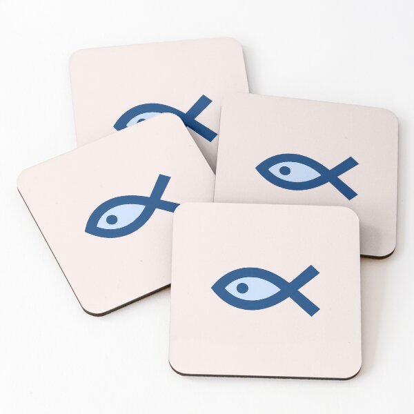 Item preview, Classic Blue Ichthys – Christian Fish Symbol Faith & Strength Design designed and sold by  KnitLuv.