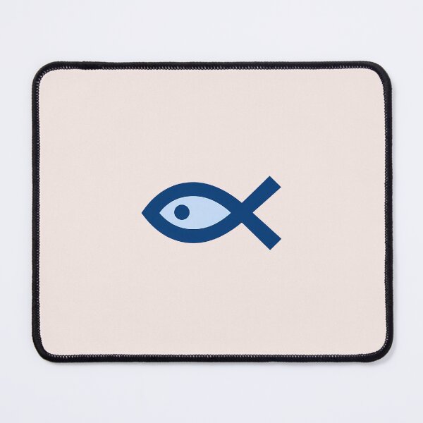 Item preview, Classic Blue Ichthys – Christian Fish Symbol Faith & Strength Design designed and sold by KnitLuv.