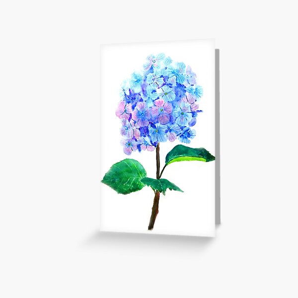 blue purple hydrangea flower Greeting Card