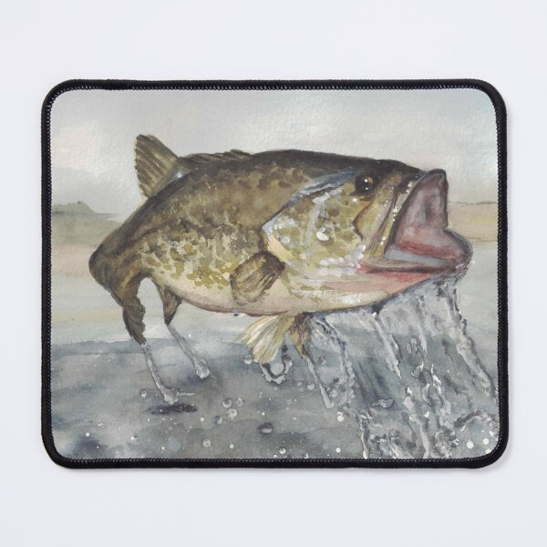 Item preview, Jumping Bass Fish – Original Watercolor Art Print designed and sold by Watercolors of Nature.