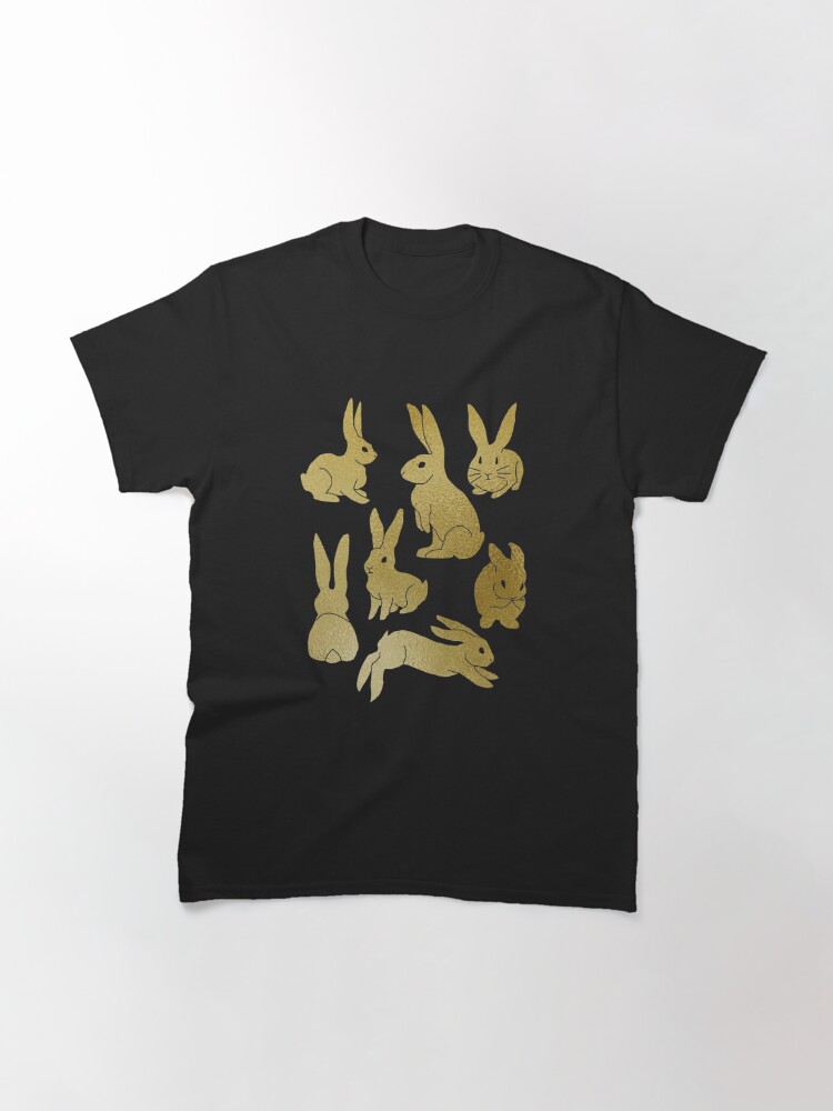 Alternate view of Gold Bunny Rabbit Silhouettes  Classic T-Shirt