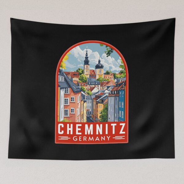 Item preview, Chemnitz in Saxony Germany Retro Travel Art Landscape designed and sold by MaateoDesign.
