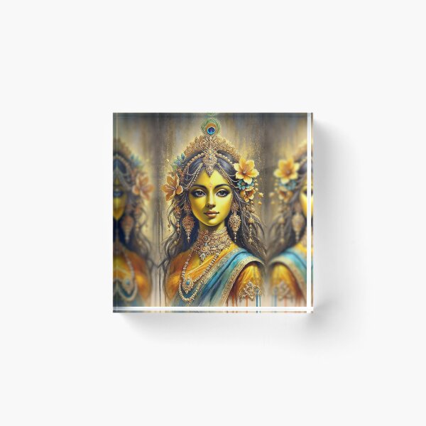 Item preview, Shrimati Radharani Divine Beauty | Textured Watercolor Sacred Art | Hindu Spiritual Painting designed and sold by Sarasvati’s Divine Art.