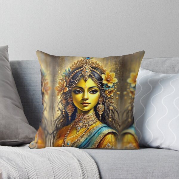 Item preview, Shrimati Radharani Divine Beauty | Textured Watercolor Sacred Art | Hindu Spiritual Painting designed and sold by Sarasvati’s Divine Art.