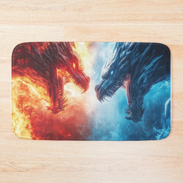 Artikelvorschau, Feuer- und Eisdrache – Episches Fantasy-Kreaturendesign entworfen und verkauft von EmmiFoxDesigns.