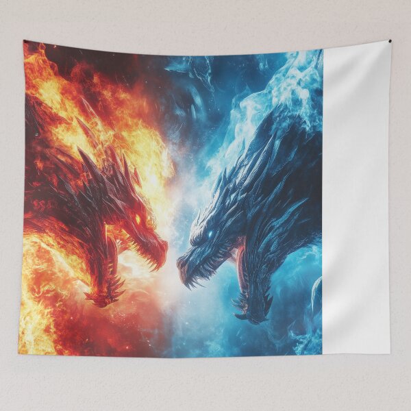 Item preview, Fire and Ice Dragon – Epic Fantasy Creature Design designed and sold by EmmiFoxDesigns.