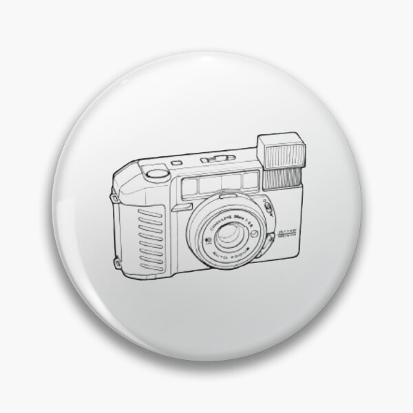 Item preview, Point and Shoot Digital Camera Drawing, Early 2000's Camera with Flash  designed and sold by Film Camera Nerds.