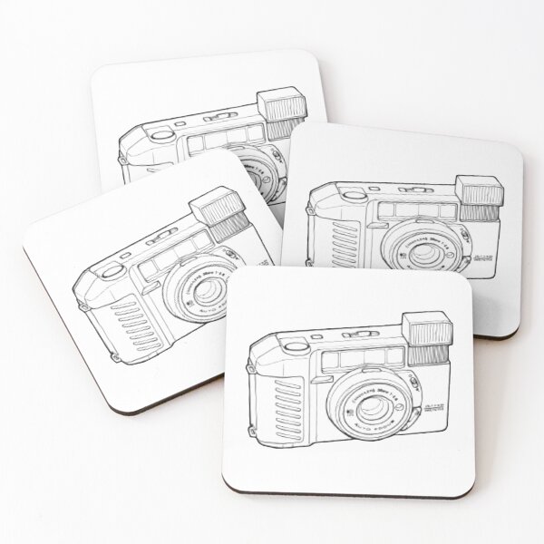 Item preview, Point and Shoot Digital Camera Drawing, Early 2000's Camera with Flash  designed and sold by Film Camera Nerds.