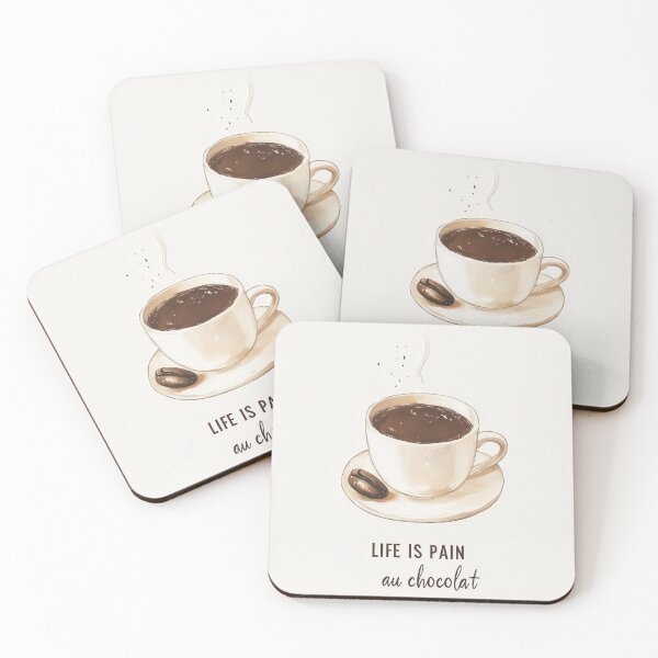 Item preview, Life Is Pain au Chocolat – Funny Coffee & Pastry Art designed and sold by Artistillery.
