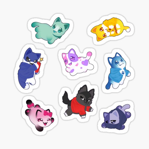 Vista previa del artículo con la obra «Patrón de gato Meemeow con corazón de amor de Aphmau y sus amigos», diseñado y vendido por ACenturyMage.