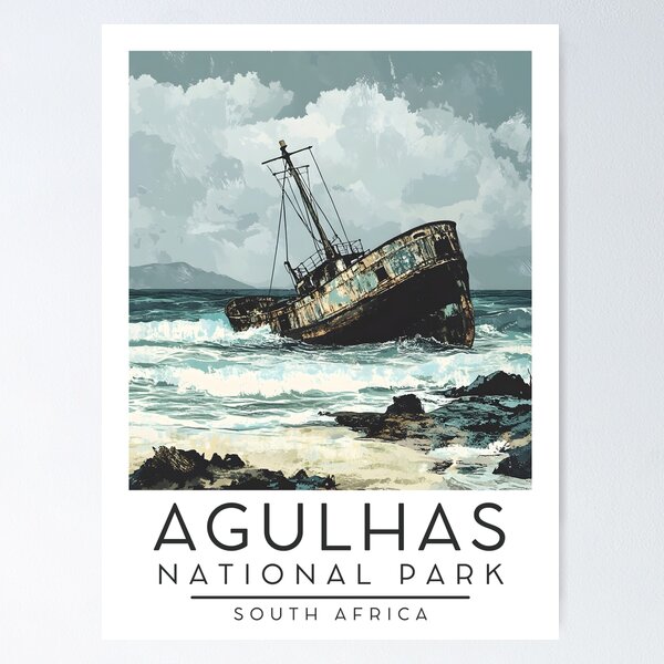 Item preview, A Vintage Illustration of Agulhas National Park - South Africa designed and sold by GoodOldVintage.
