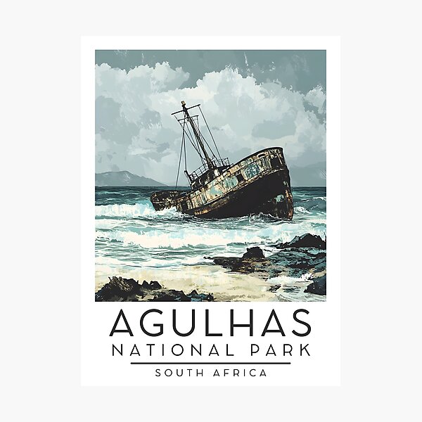 Item preview, A Vintage Illustration of Agulhas National Park - South Africa designed and sold by GoodOldVintage.