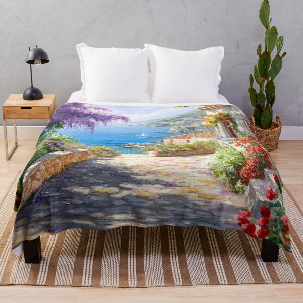Item preview, Coastal Bloom – Mediterranean Scenery with Vibrant Flowers designed and sold by MargaretWiktor.