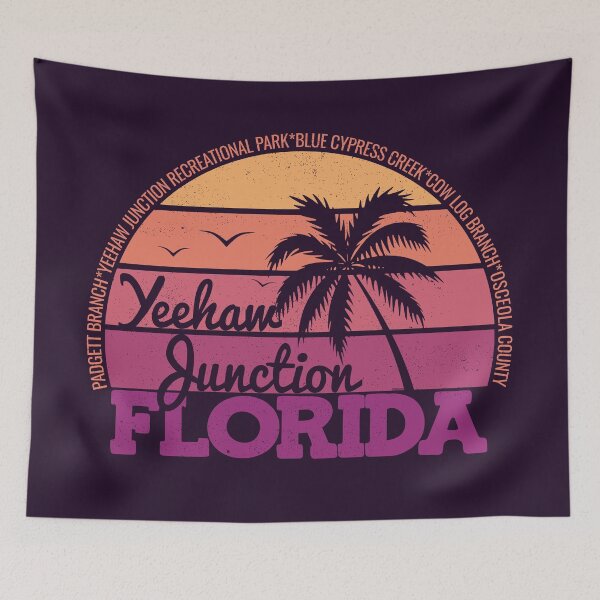 Item preview, Yeehaw Junction Florida Retro Sunset Local Pride Logo designed and sold by CRHPOD20.