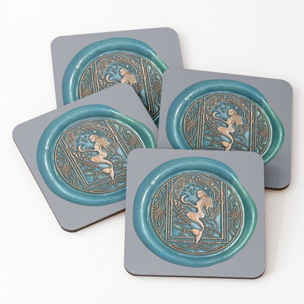 Item preview, Wax Seal - Mermaid, teal/gold designed and sold by Elinda96.