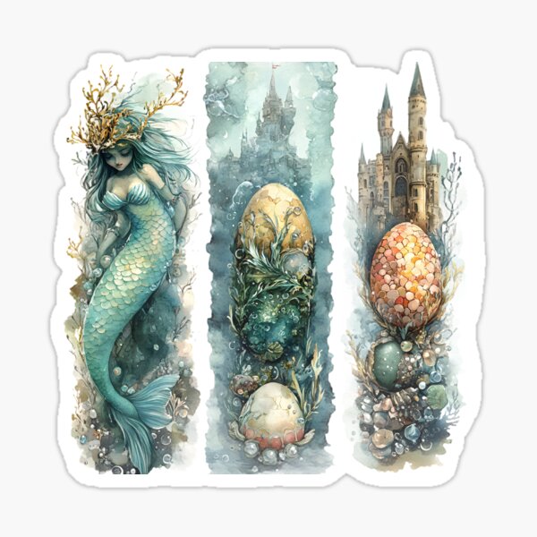 Item preview, Enchanting Easter Mermaid & Ocean Eggs – Fantasy Watercolor Clipart designed and sold by AnnDesignStudio.