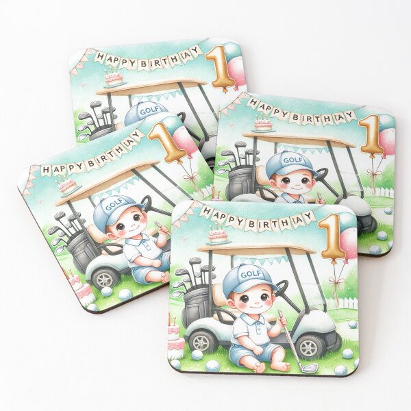 Item preview, Cute 1st Birthday Golfer Boy Watercolor designed and sold by Monika Howarth.