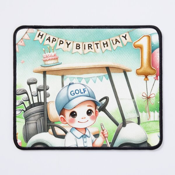 Item preview, Cute 1st Birthday Golfer Boy Watercolor designed and sold by Monika Howarth.