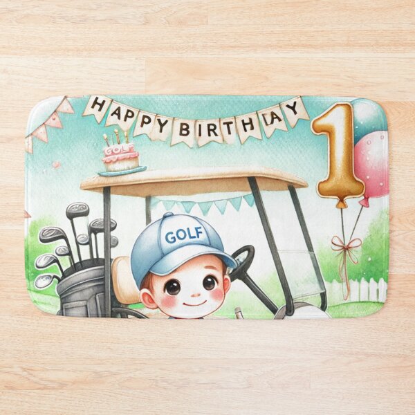 Item preview, Cute 1st Birthday Golfer Boy Watercolor designed and sold by Artbymonika.