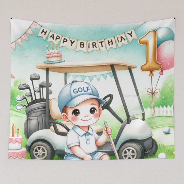 Item preview, Cute 1st Birthday Golfer Boy Watercolor designed and sold by Monika Howarth.