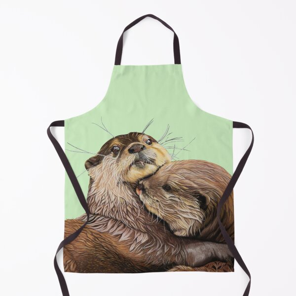 Item preview, Otter couple - Otter art - otter wall art - wildlife art - otter mate - otter family - otter swim designed and sold by IslesArt.