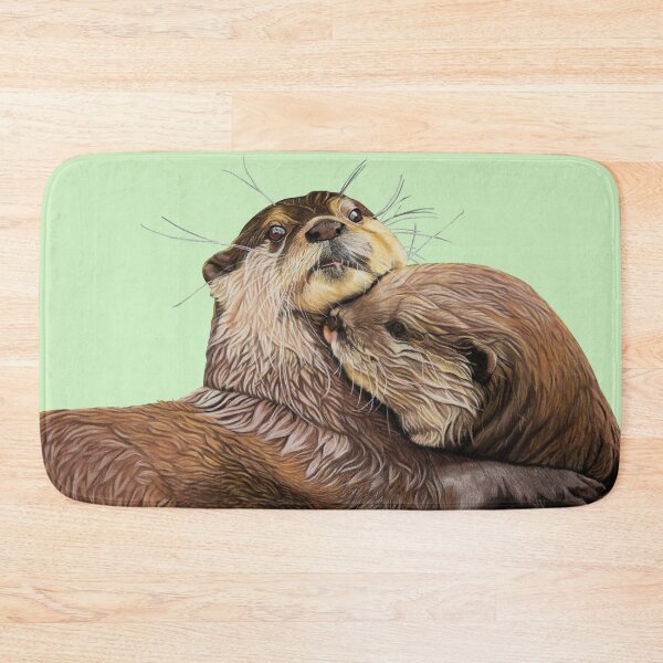 Artikelvorschau, Otterpaar - Otterkunst - Otterwandkunst - Tierkunst - Otterkamerad - Otterfamilie - Otterschwimmen entworfen und verkauft von IslesArt.
