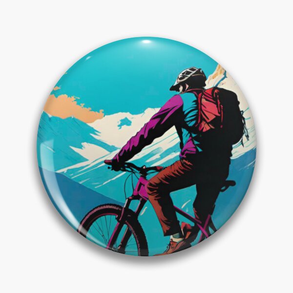 Item preview, MTB Rider Overlooking the Majestic Mountains designed and sold by GrizzlyCollective.
