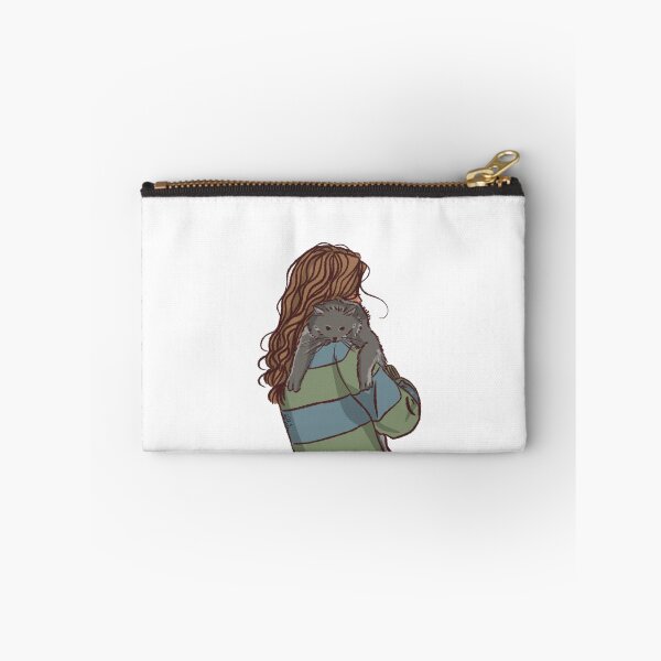 Item preview, A woman in blue and green sweatshirt holding her back cat designed and sold by Hessah-HA.