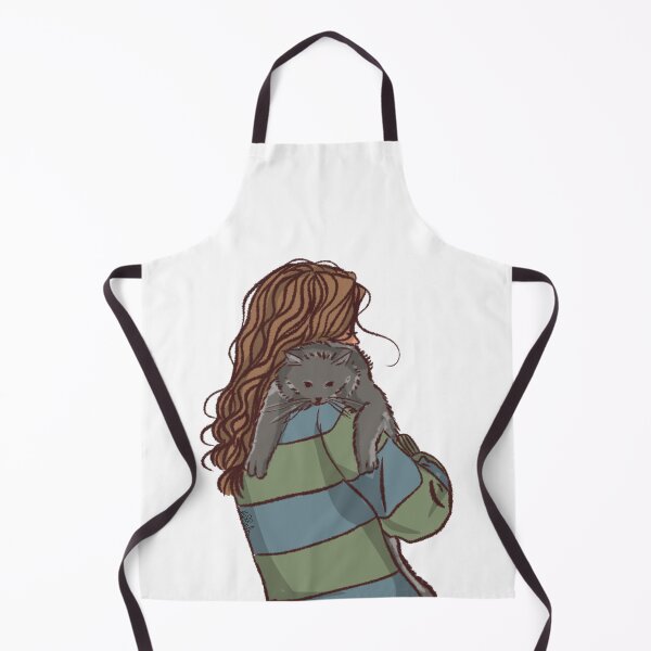 Item preview, A woman in blue and green sweatshirt holding her back cat designed and sold by Hessah-HA.