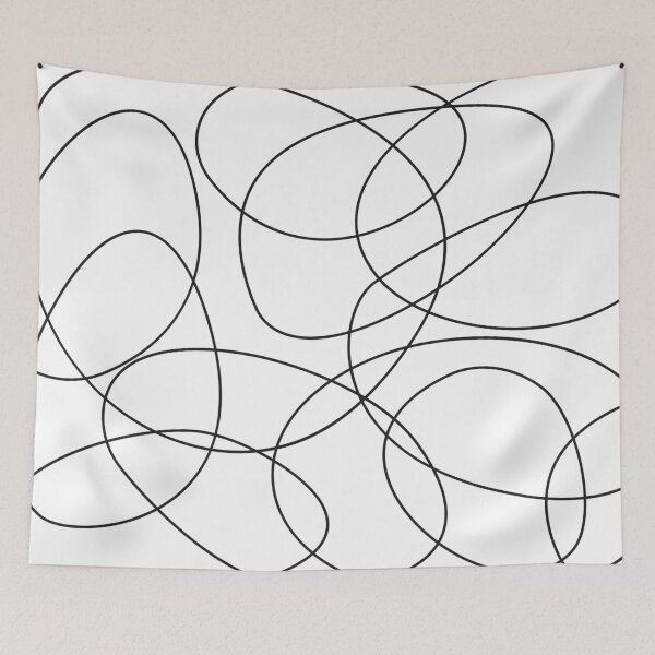 Item preview, Abstract Black Linear hand drawn pattern designed and sold by CHERRY--SHOP.