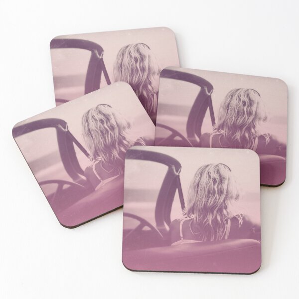 Item preview, Pink-Tinted Blond Woman in Classic Convertible Looks Out Onto the Ocean designed and sold by CountyKent.