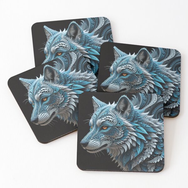Item preview, Ethereal Frost Blue Wolf with Intricate Details designed and sold by Harmonic_Layers.