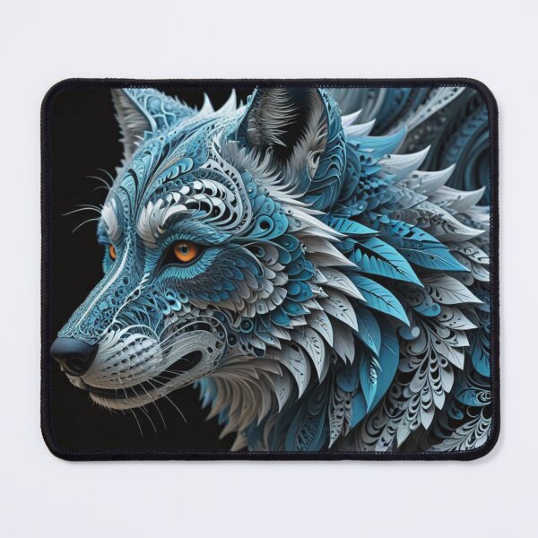 Item preview, Ethereal Frost Blue Wolf with Intricate Details designed and sold by Harmonic_Layers.