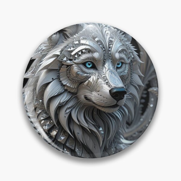 Item preview, Mystic Silver Wolf in Swirling Filigree designed and sold by Harmonic_Layers.