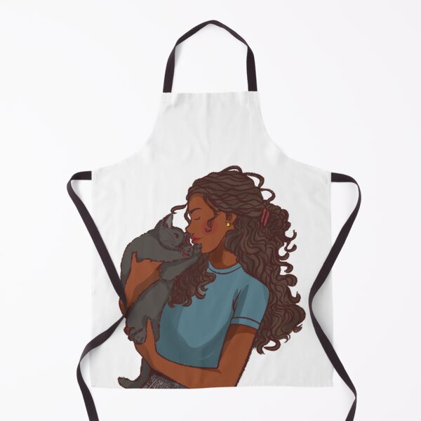 Item preview, A woman in a blue shirt holding her cat designed and sold by Hessah-HA.