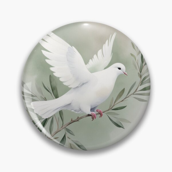 Item preview, Peaceful Watercolor Dove with Olive Branch – Christian Art  designed and sold by LemonHorse.