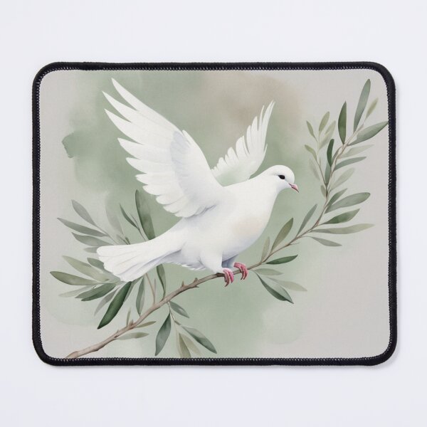 Item preview, Peaceful Watercolor Dove with Olive Branch – Christian Art  designed and sold by LemonHorse.