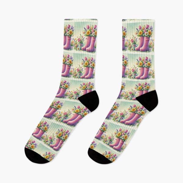 Item preview, Spring Bloom Rain Boots - Floral Watercolor Art designed and sold by Desireehaz.