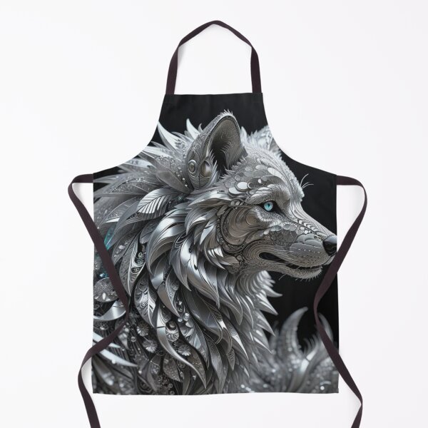 Item preview, Silver Moon Wolf in Ornate Patterns designed and sold by Harmonic_Layers.