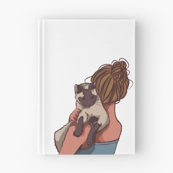 Item preview, woman in a blue clothes hugging her black and white cat  designed and sold by Hessah-HA.
