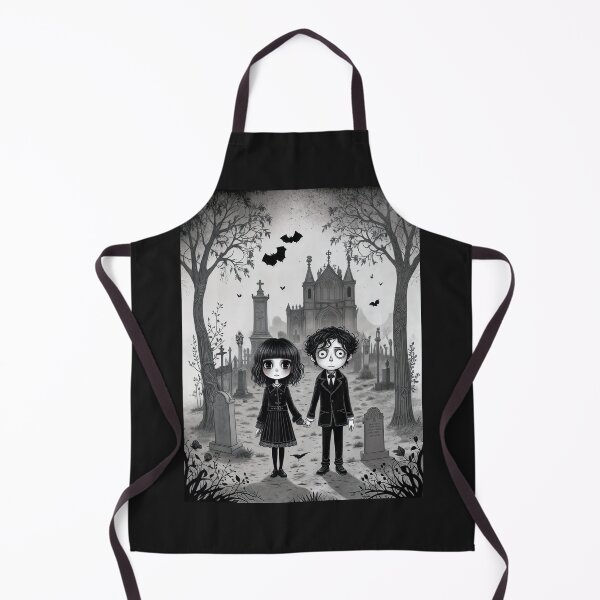 Item preview, Goth couple at cemetery designed and sold by MetalSatyrShop.