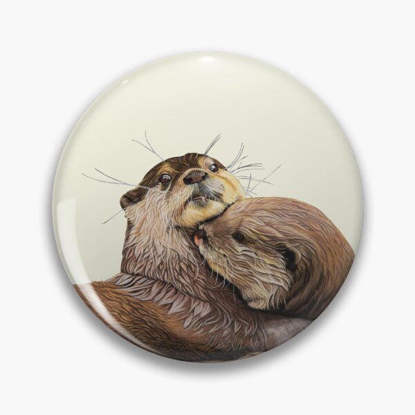Item preview, Otter couple - Otter art - otter wall art - wildlife art - otter mate - otter family - otter swim designed and sold by IslesArt.