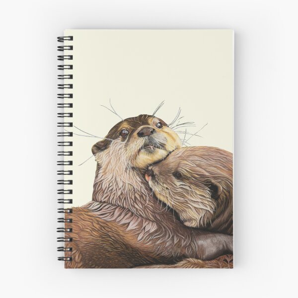 Item preview, Otter couple - Otter art - otter wall art - wildlife art - otter mate - otter family - otter swim designed and sold by IslesArt.