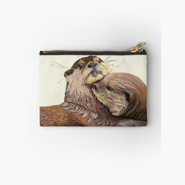 Item preview, Otter couple - Otter art - otter wall art - wildlife art - otter mate - otter family - otter swim designed and sold by IslesArt.